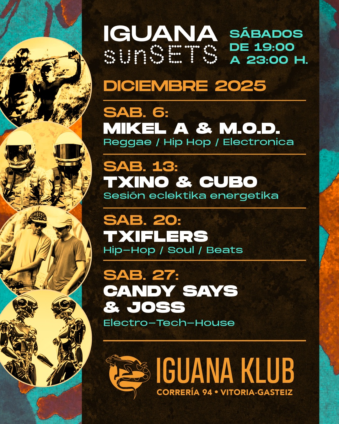 Iguana Klub sunSETS DJs - Vitoria-Gasteiz. diciembre 2025