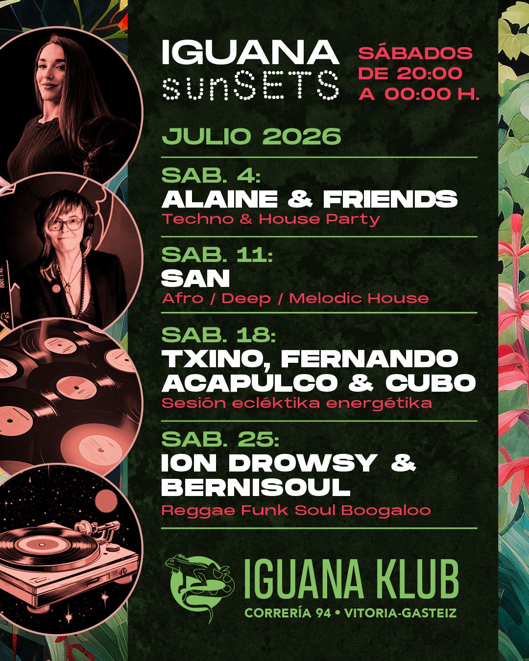 Iguana Klub sunSETS DJs - Vitoria-Gasteiz. julio 2026